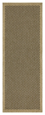 Earth Collection Jute/Black 7'10" x 10'3" Indoor/Outdoor Area Rug - Durable Polypropylene, Stain-Resistant, Easy Clean, Flatweave for High Traffic Areas &amp; Entryways