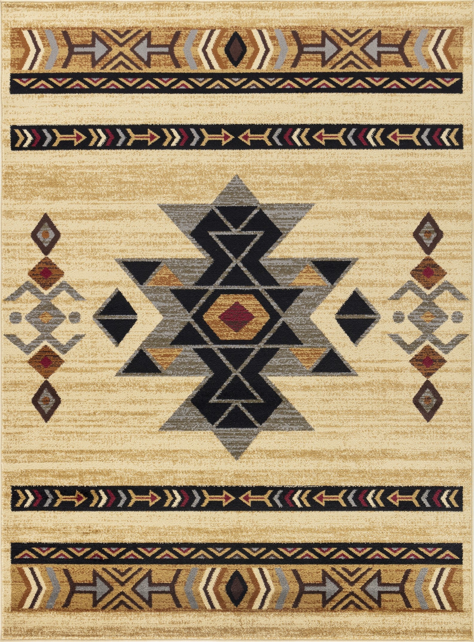 Tribes GC 2'x3' Southwest Area Rug - Cozy Cream Polypropylene Accent Mat for High Traffic Entryways, Living Rooms, Bedrooms - Stain Resistant, Durable, Made in Turkey