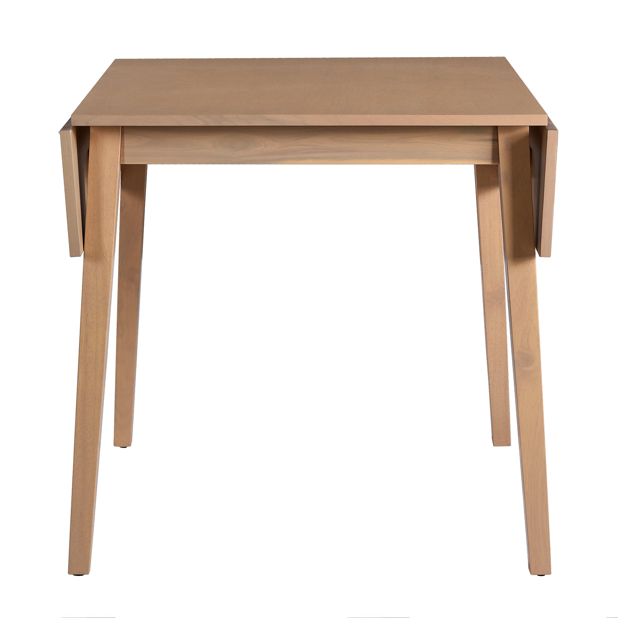 3-Piece Natural Drop Leaf Dining Set: Extendable Kitchen Table & 2 Upholstered Chairs for Small Spaces, Solid Rubberwood & MDF, Modern Farmhouse Style, Compact Dining Room Furniture