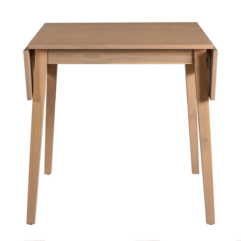 Farmhouse 5-Piece Extendable Dining Set: Natural Drop Leaf Table & 4 Upholstered Chairs for Small Kitchens, Solid Wood & MDF, Space-Saving Design