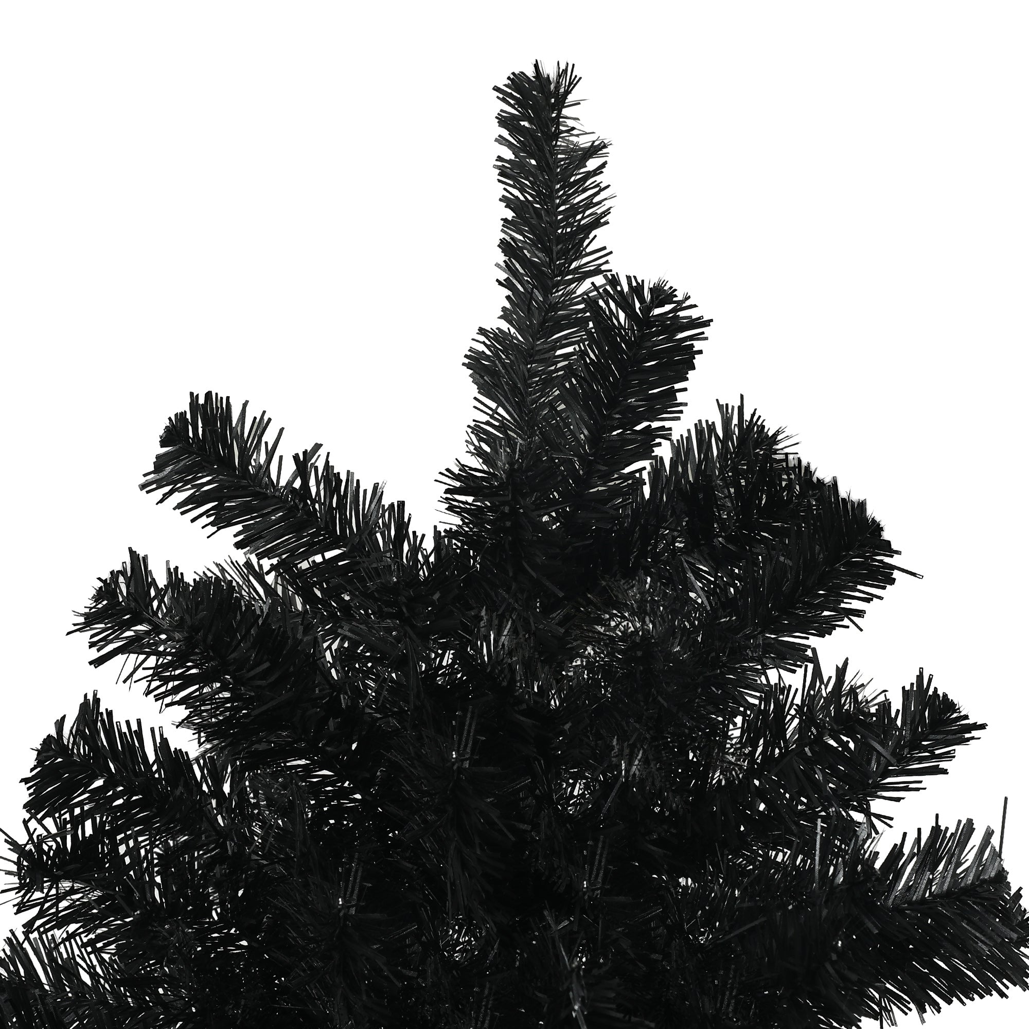 HOMCOM 7.5ft Black Artificial Christmas Tree: Auto-Open 1346 Branch Tips, Realistic Unlit Xmas Tree with Steel Base, Flame-Retardant Holiday Decor for Home & Office