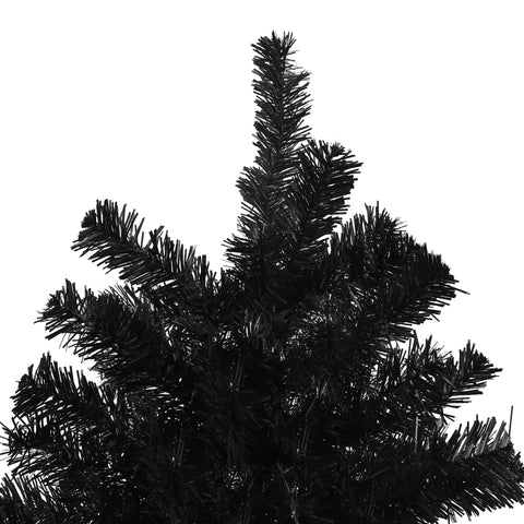 HOMCOM 7.5ft Black Artificial Christmas Tree: Auto-Open 1346 Branch Tips, Realistic Unlit Xmas Tree with Steel Base, Flame-Retardant Holiday Decor for Home & Office