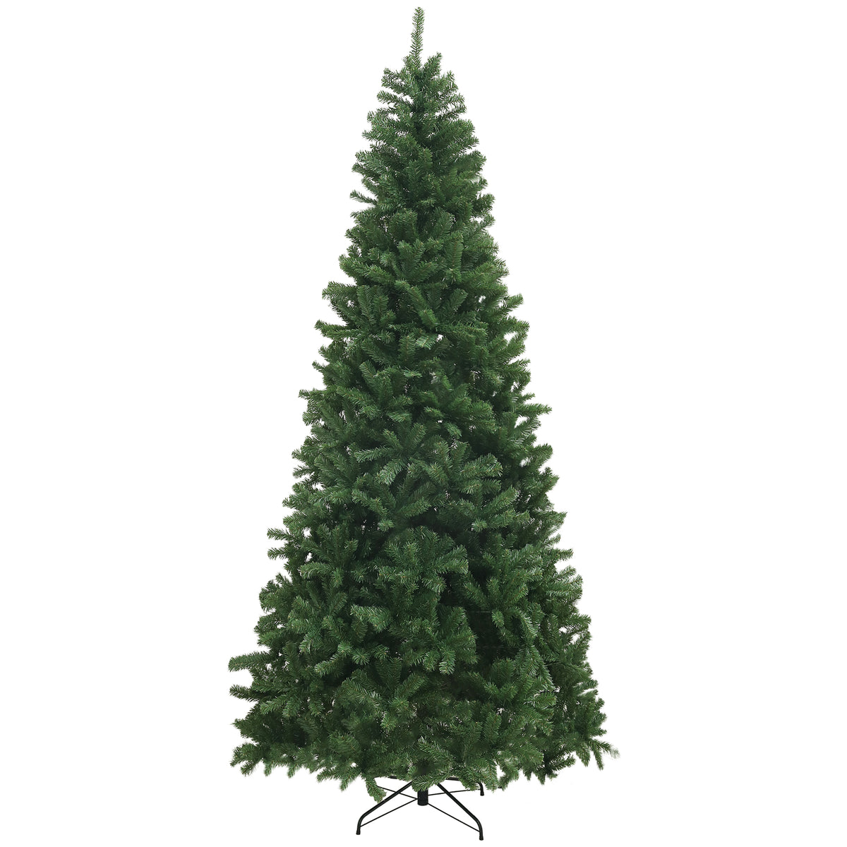 HOMCOM 9ft Artificial Christmas Tree - Unlit Green Xmas Tree with 2132 Branch Tips, Auto Open, Flame Retardant, Steel Base for Home & Office Holiday Decor