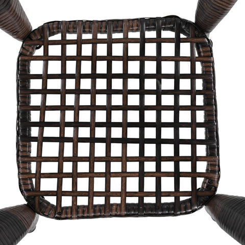 3-Piece Brown Rattan Outdoor Chat Set: 2 Swivel Rocker Chairs &amp; Glass Top Table for Garden Patio Balcony, Weather-Resistant Wicker Seating Group with Cushions