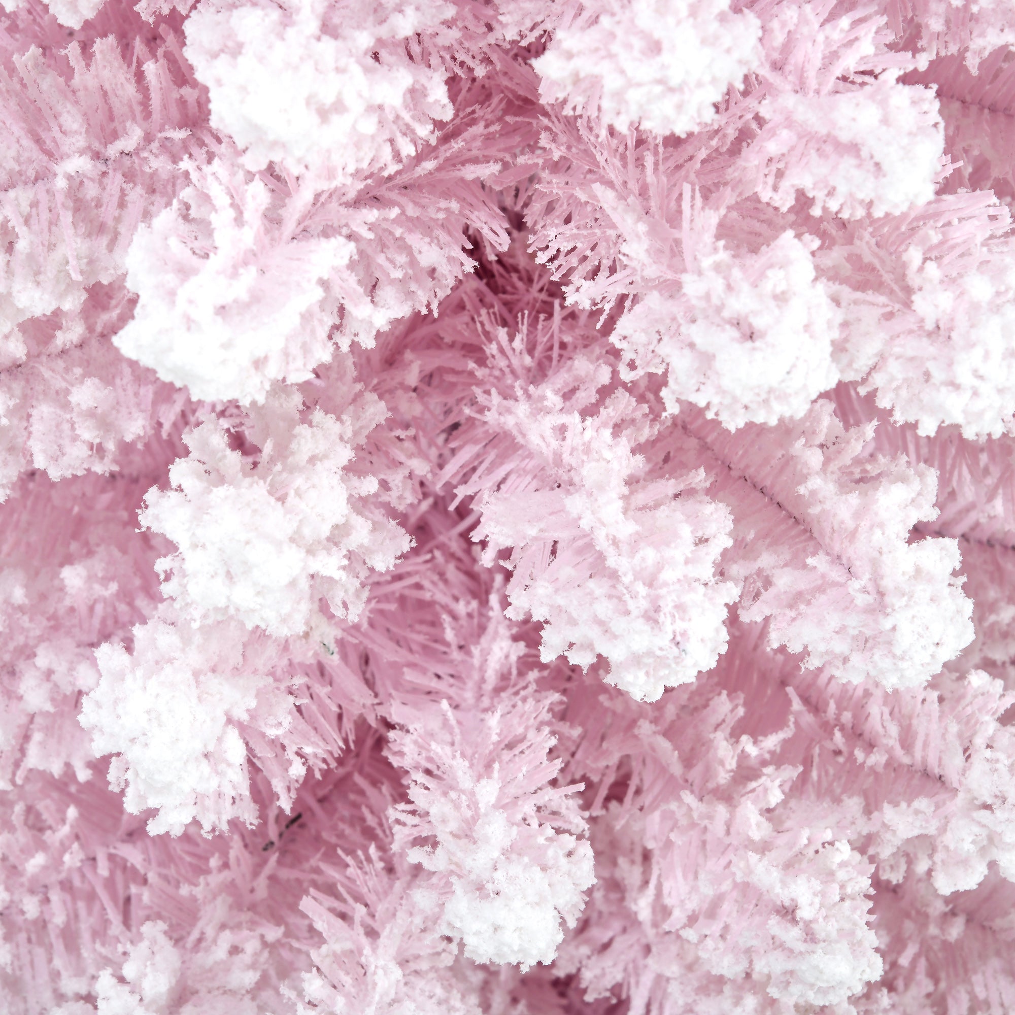 HOMCOM 6ft Pink Snow Flocked Artificial Pencil Christmas Tree - Slim, Realistic Plastic Branches, Flame-Retardant, Easy Assembly &amp; Storage for Festive Indoor Decor