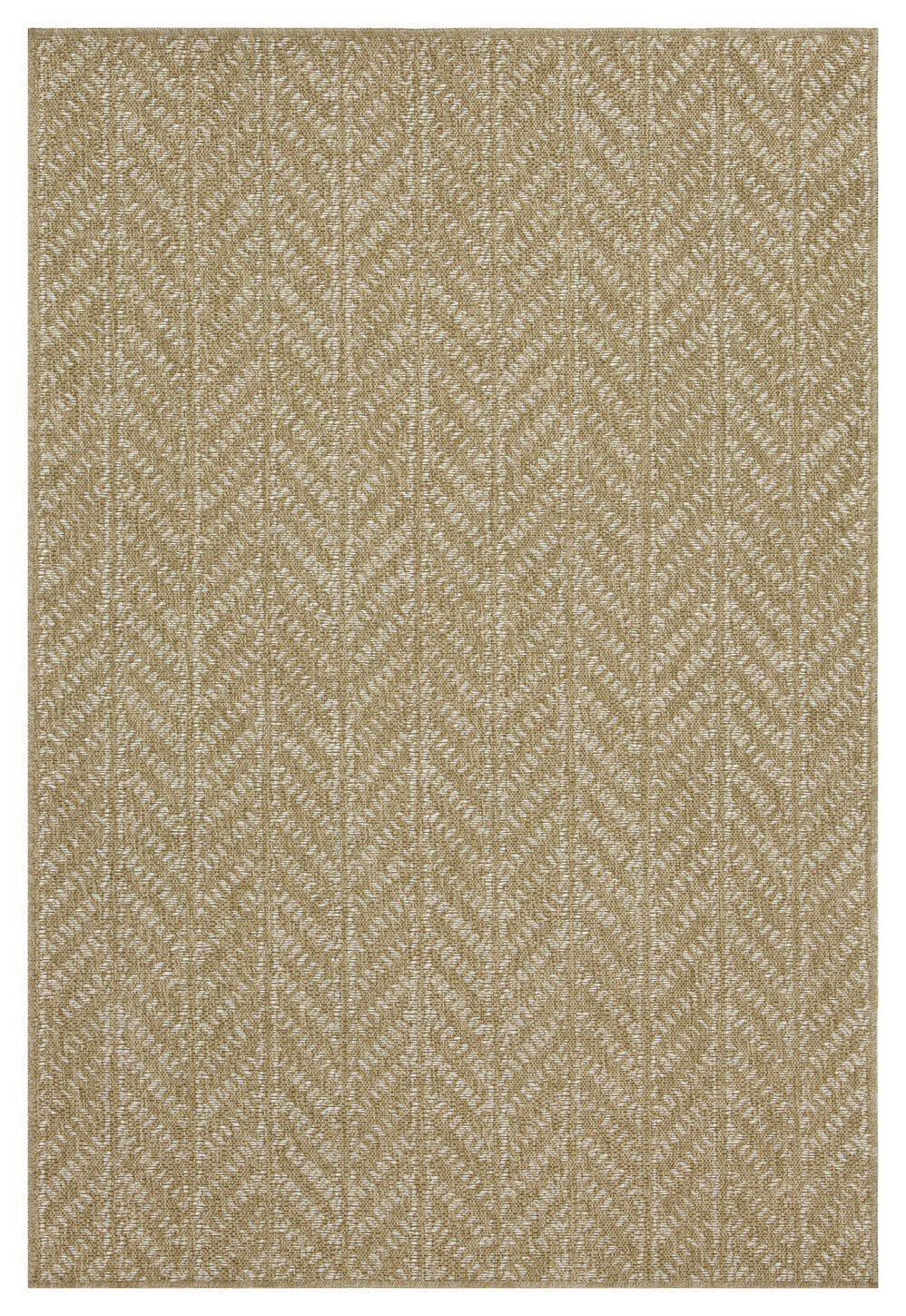 Earth Collection Jute/White 7'10"x10'3" Indoor/Outdoor Area Rug - Durable Polypropylene, Stain Resistant, Easy Clean, Flatweave for Patio, Deck, Living Room