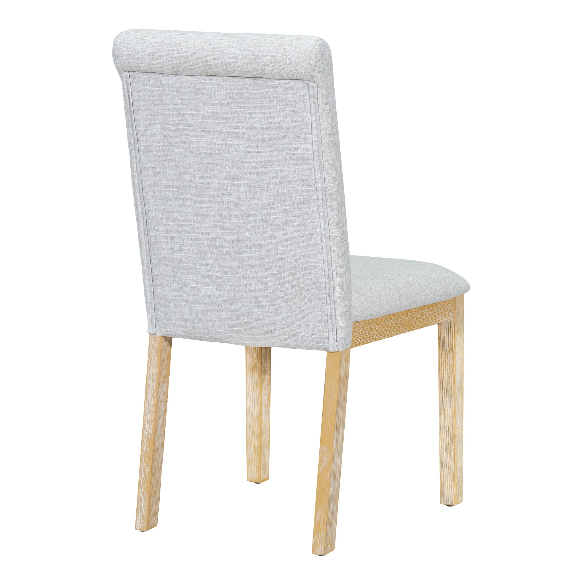 TOPMAX Farmhouse 76" Extendable Dining Table Set: 6-Piece Solid Rubberwood Set with 18" Removable Leaf, Upholstered Chairs & Bench for Dining Room, Natural Finish