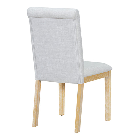 TOPMAX Farmhouse 76" Extendable Dining Table Set: 6-Piece Solid Rubberwood Set with 18" Removable Leaf, Upholstered Chairs & Bench for Dining Room, Natural Finish