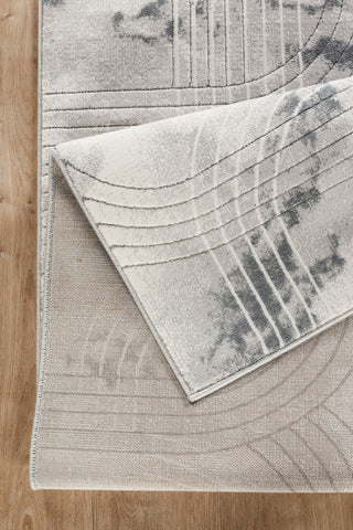 Geometrix GC_DIM1003 Gray 5'3" x 7'3" Area Rug | Ultra-Soft Polyester, 3D Geometric Design, Low Pile for Entryways &amp; High Traffic, Stain Resistant, Made in Turkey