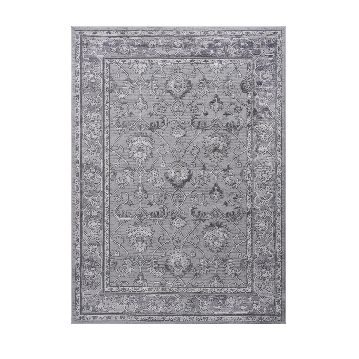 MARFI Collection 5x7 Grey Oriental Area Rug: Trendy Stain-Resistant Polyester, Kid &amp; Pet-Friendly, Durable Medium Pile (0.35"), Turkish Made