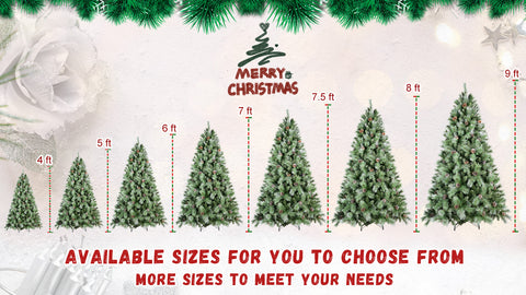 5FT Realistic Green Christmas Tree with 694 Mixed PVC & Hard Needle Tips, 51 Pine Cones, Hinged Design for Easy Setup, Sturdy Metal Stand - Full Holiday Decor for Home, Living Room, Indoor Use