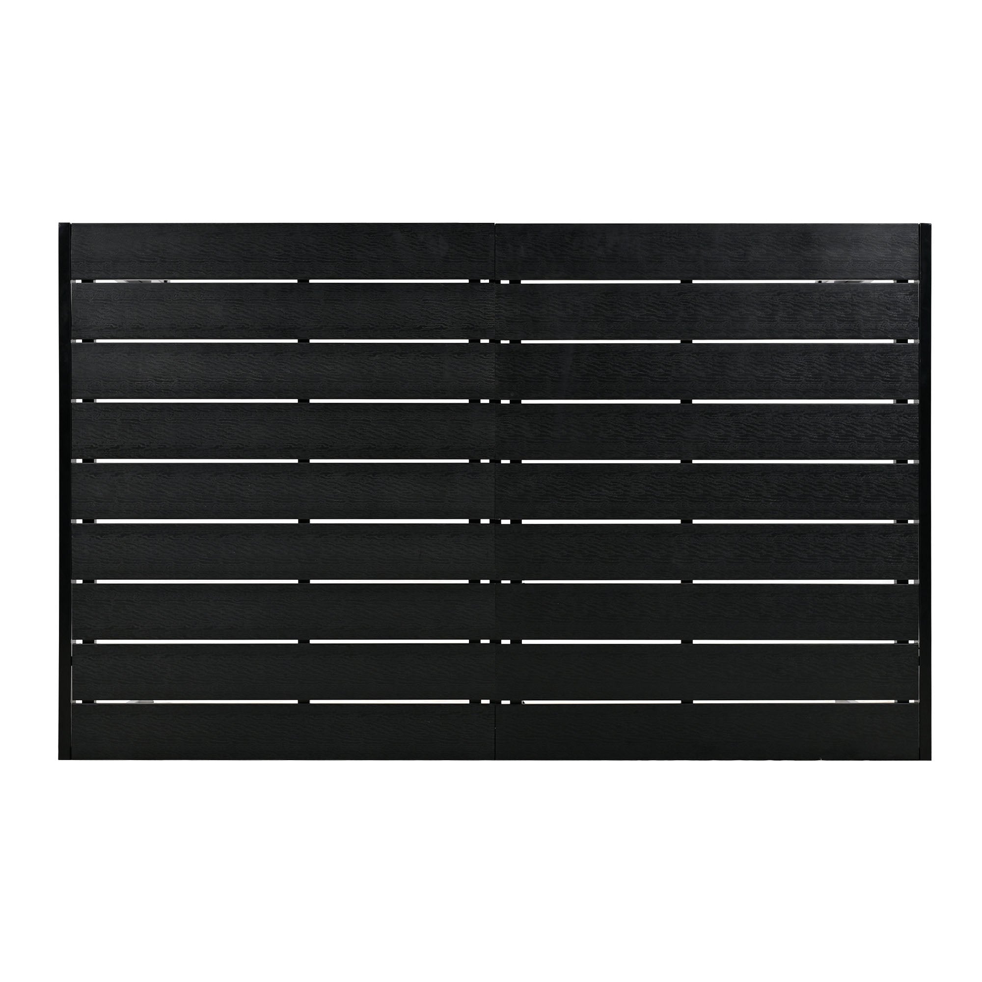 U-Style 6-Seater Outdoor Dining Set: Durable Steel Patio Furniture, Modern Black Balcony & Backyard Table & Chairs, 58.3" W, Easy Assembly, Residential Use