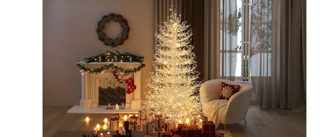 6FT Snow Flocked Aspen Fir Artificial Christmas Tree | Hinged Design with 623 Lush PE Tips & 420 Warm White LED Lights | Stunning Holiday Decor for Home & Party