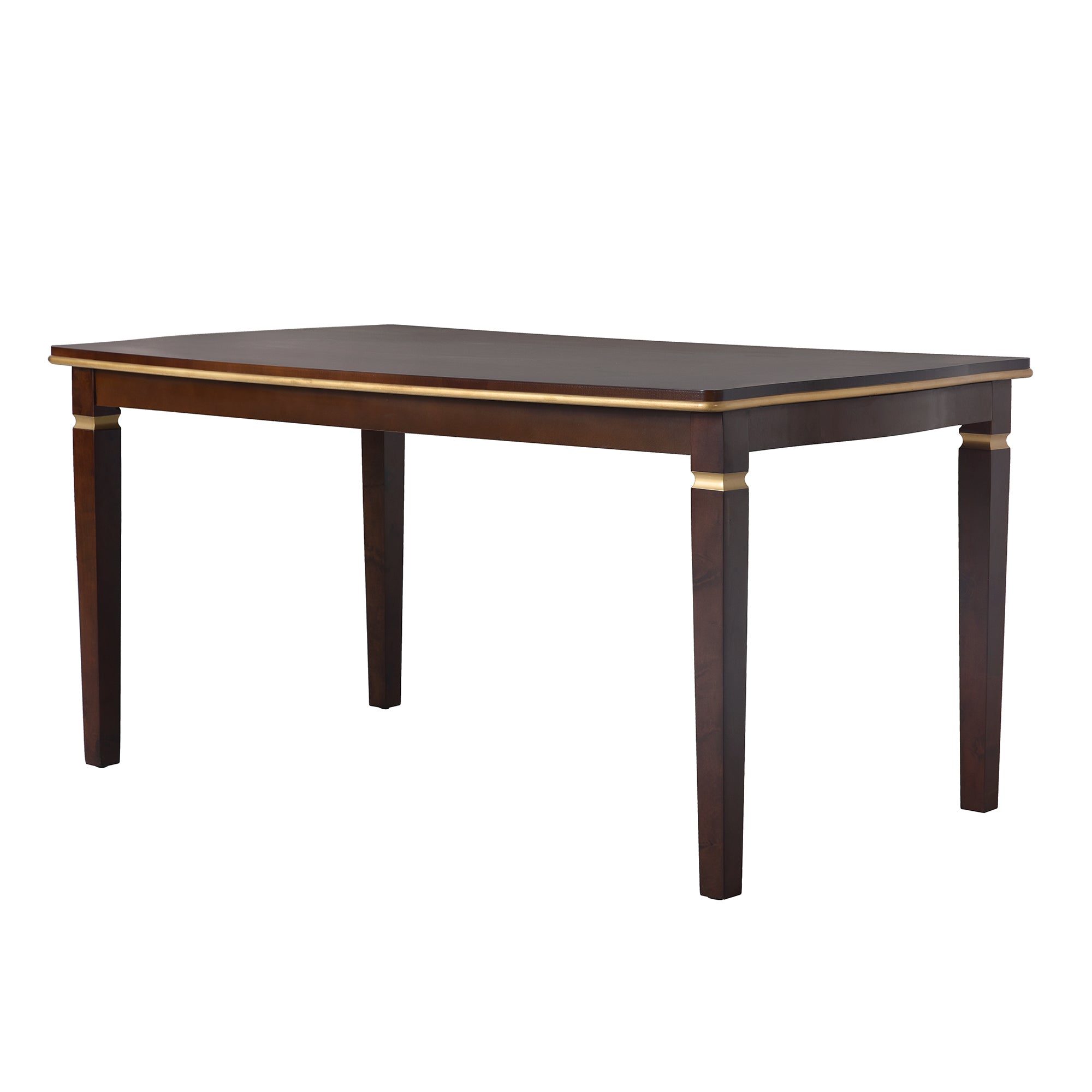 6-Piece Espresso Solid Wood Dining Table Set: 60" Rectangular Table, 4 High-Back Tufted Chairs & Bench, Seats 6 for Kitchen & Dining Room, Elegant Craftsmanship & Comfort