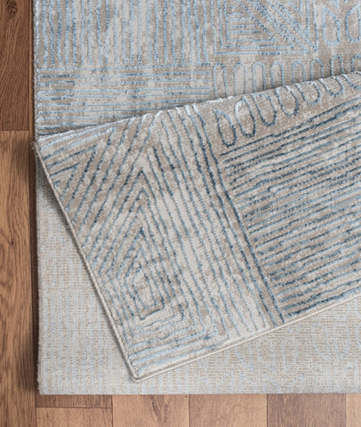 Elegance GC_CNC6009 Blue 5'3" x 7'3" Area Rug: Durable, Stain-Resistant 100% Polyester for Living Rooms, Bedrooms, High-Traffic Areas. Soft, Low Pile (0.31"), Made in Turkey.