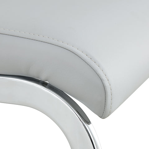 Elegant 71" Clear Tempered Glass Dining Table Set with 6 Light Gray PU Chairs, Silver Metal Legs - Modern Minimalist 6-Seater for Dining Room & Kitchen