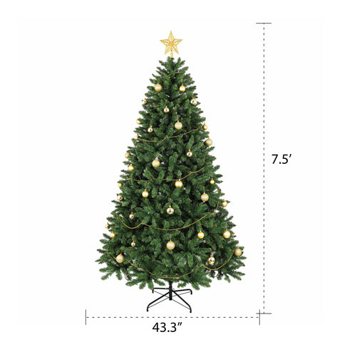 6FT Green Christmas Tree: 250 Warm White LED Lights, 1000 Realistic PVC &amp; Hard Needle Tips, Hinged Branches, Sturdy Metal Stand for Indoor Home Holiday Decor