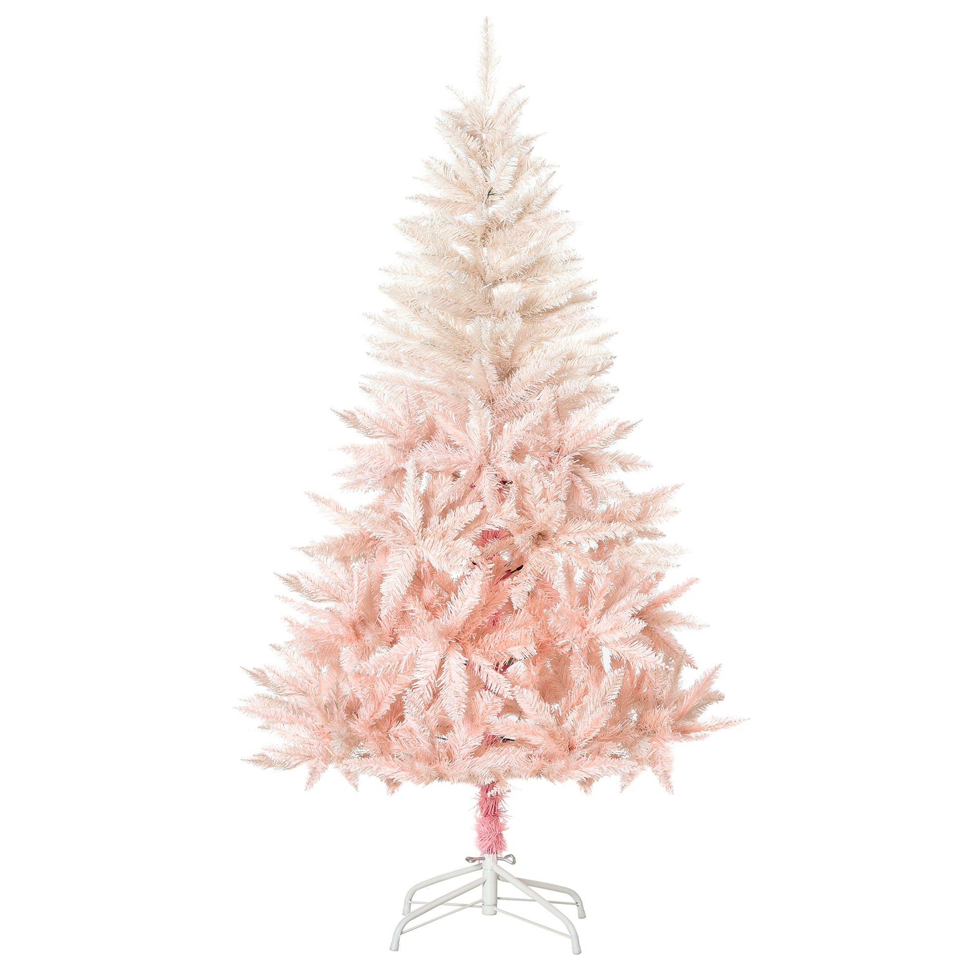 HOMCOM 7ft Pink Unlit Spruce Artificial Christmas Tree: 1000 Realistic Tips, Flame Retardant Plastic, Easy Assembly for Home & Holiday Decor