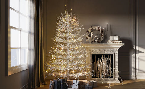 6FT Snow Flocked Aspen Fir Artificial Christmas Tree | Hinged Design with 623 Lush PE Tips & 420 Warm White LED Lights | Stunning Holiday Decor for Home & Party