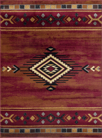Tribes GC Southwest Red Area Rug 5'3" x 7'3" | Durable 100% Polypropylene | Stain-Resistant | Low Pile for Entryways &amp; Furniture | Modern Traditional Decor