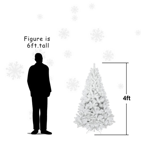 8ft White Memory Wire Christmas Tree: Hinged PVC Artificial Holiday Xmas Tree with 1430 Tips for Easy Indoor Decor Setup