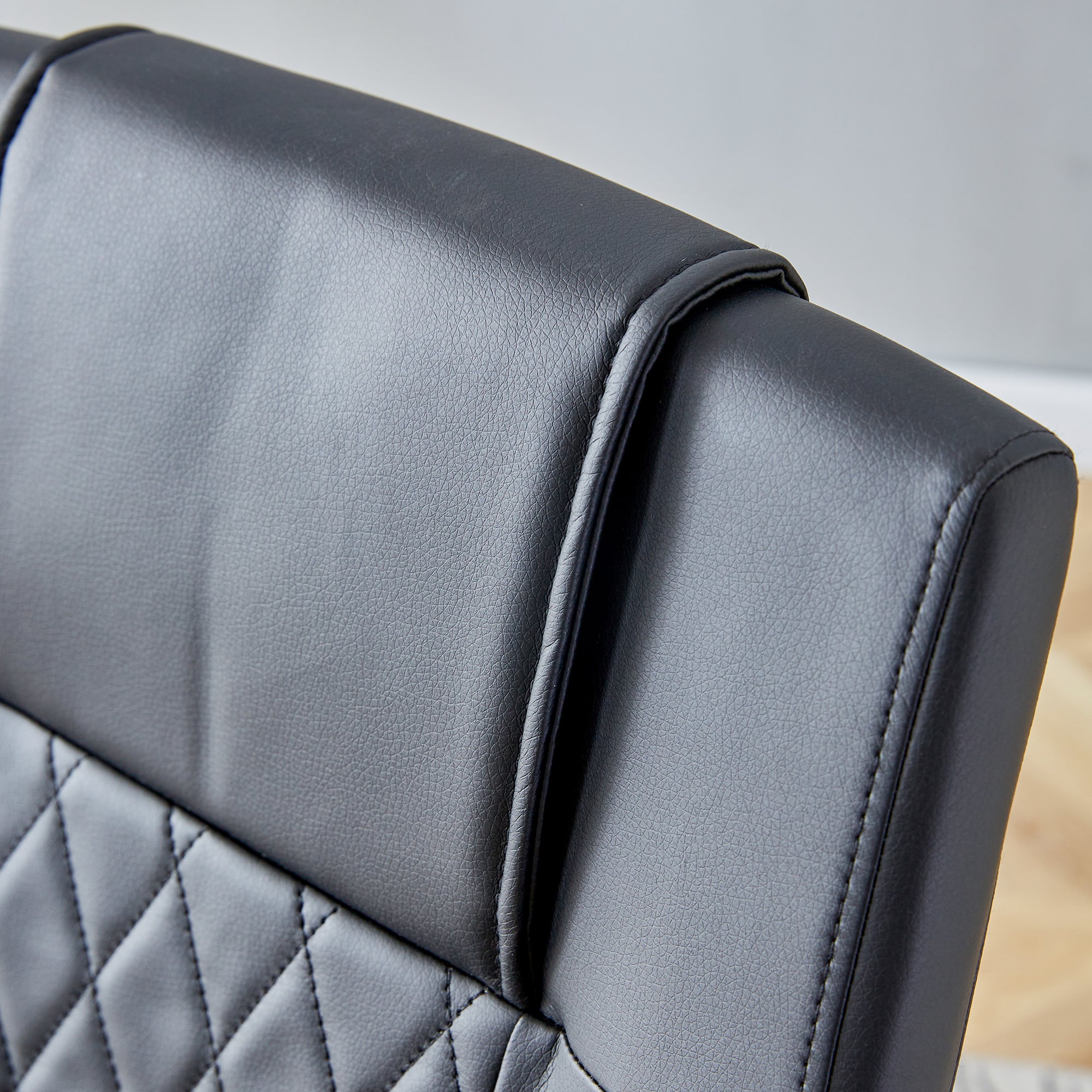 55" Cream-Style White MDF Dining Table Set with 6 Black PU Chairs & Silver Metal Legs - Modern Kitchen Furniture for Family Meals, Seats 6, Durable & Easy Assembly