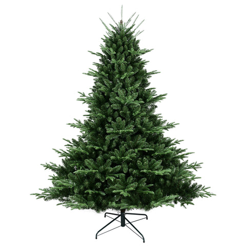 9ft Full Christmas Tree - 3451 PE/PVC Mixed Tips, Hinged Branches, Wide Base for Large Spaces, Durable Metal Stand, Lush Green, Easy Setup for Home Decor