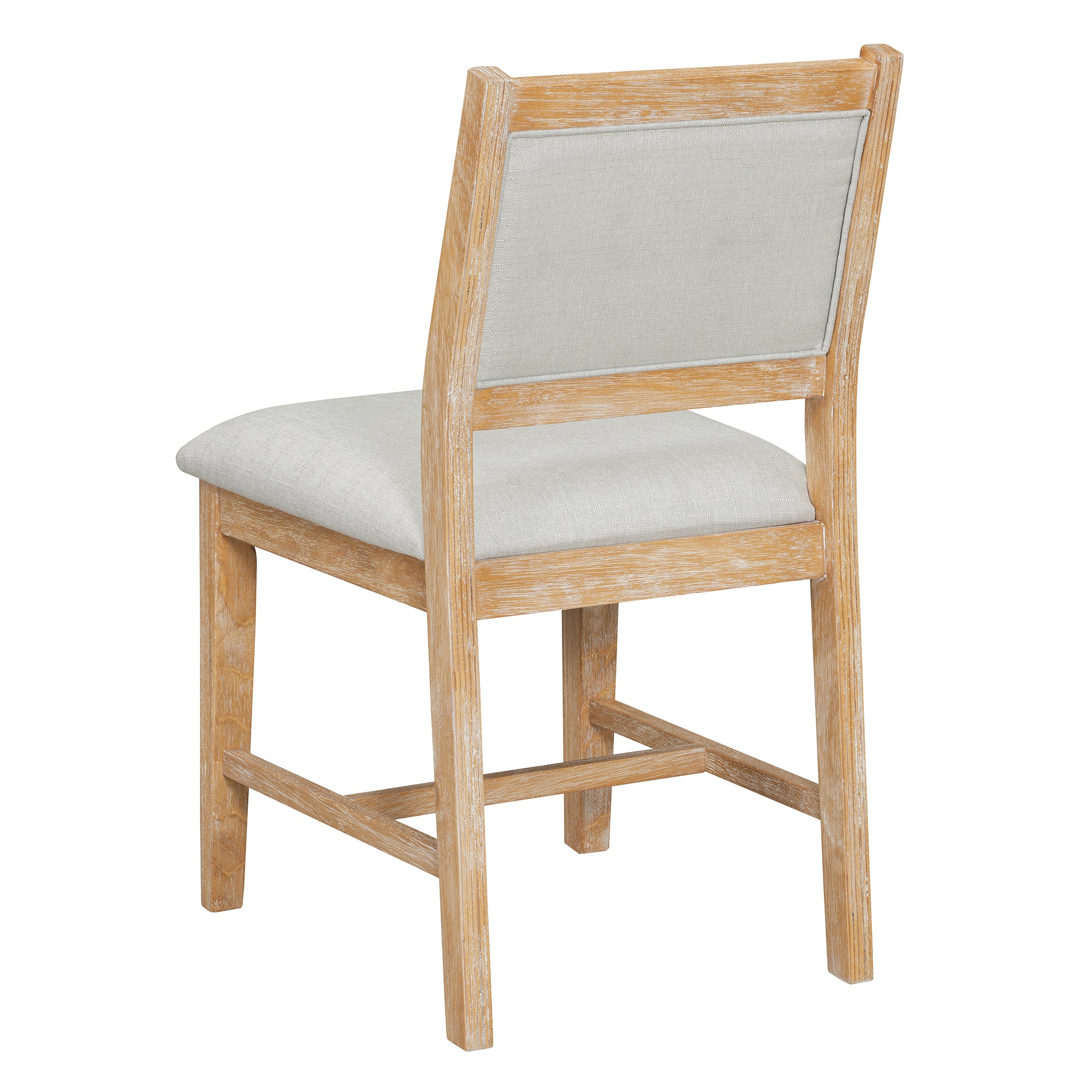 TREXM 7-Piece Retro Rectangular Wood Dining Table Set for 6 - Natural Oak Veneer & MDF with Upholstered Foam Chairs - Spacious Kitchen & Dining Room Furniture - Durable Solid Wood Legs