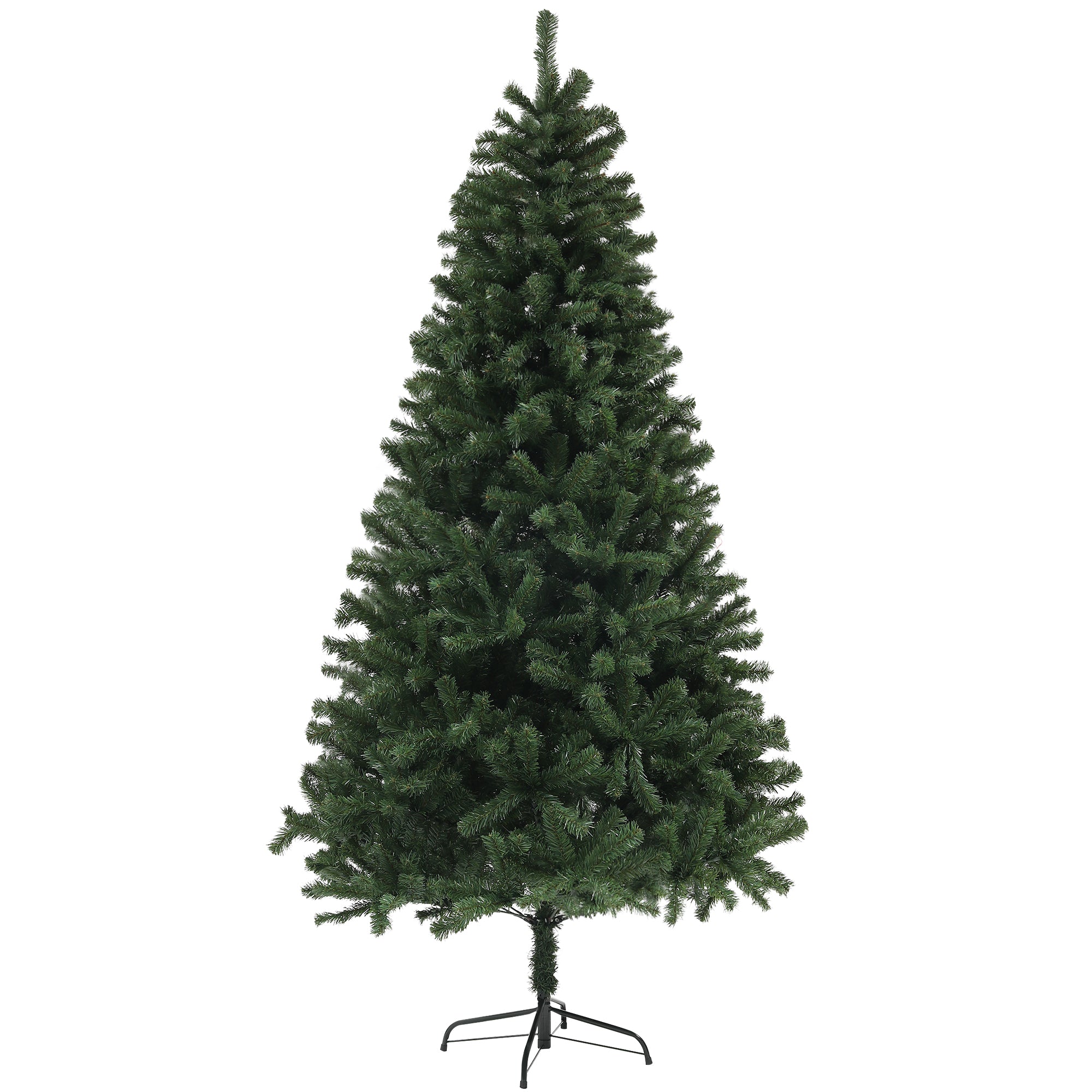 HOMCOM 7.5ft Green Artificial Christmas Tree with 1346 Auto-Open Branch Tips &amp; Steel Base | Realistic Holiday Decor for Home &amp; Office