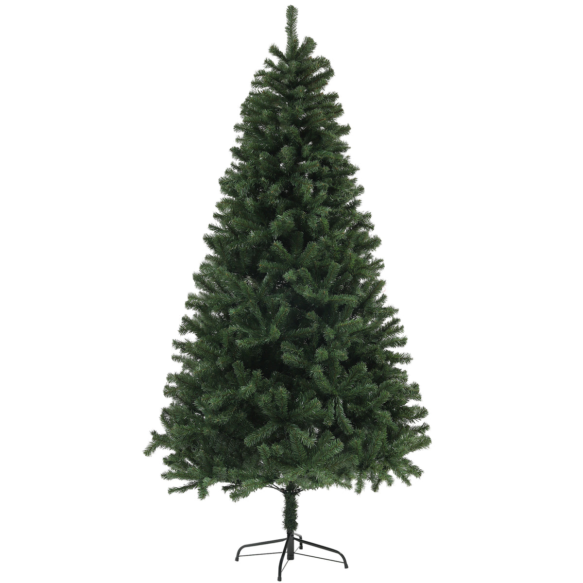 HOMCOM 7.5ft Green Artificial Christmas Tree with 1346 Auto-Open Branch Tips &amp; Steel Base | Realistic Holiday Decor for Home &amp; Office