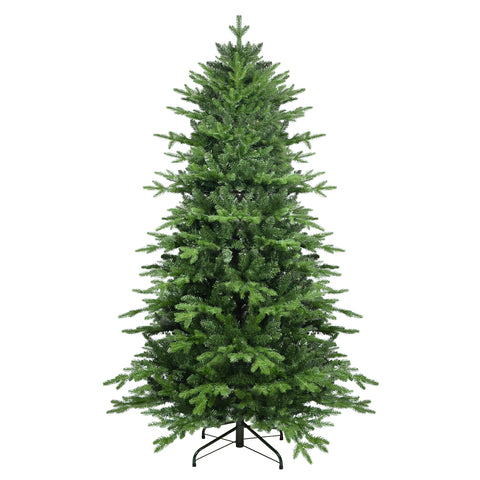 4FT Lush Green PVC+PE Christmas Tree - Full &amp; Realistic Hinged Evergreen with Sturdy Metal Stand, Easy Assembly for Festive Home Decor