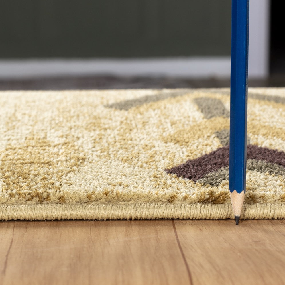 Tribes GC YLS4003 Cream 2x3 ft Southwest Area Rug - Durable Polypropylene, Low Pile, Stain Resistant Accent for Entryways &amp; High Traffic Areas, Made in Turkey