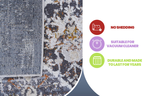 PAYAS Collection 5x7 Multi Traditional Area Rug - Stain-Resistant, Non-Shedding Polyester, 0.28" Pile, Durable Cotton Backing - Perfect for Living Room, Bedroom, Entryway