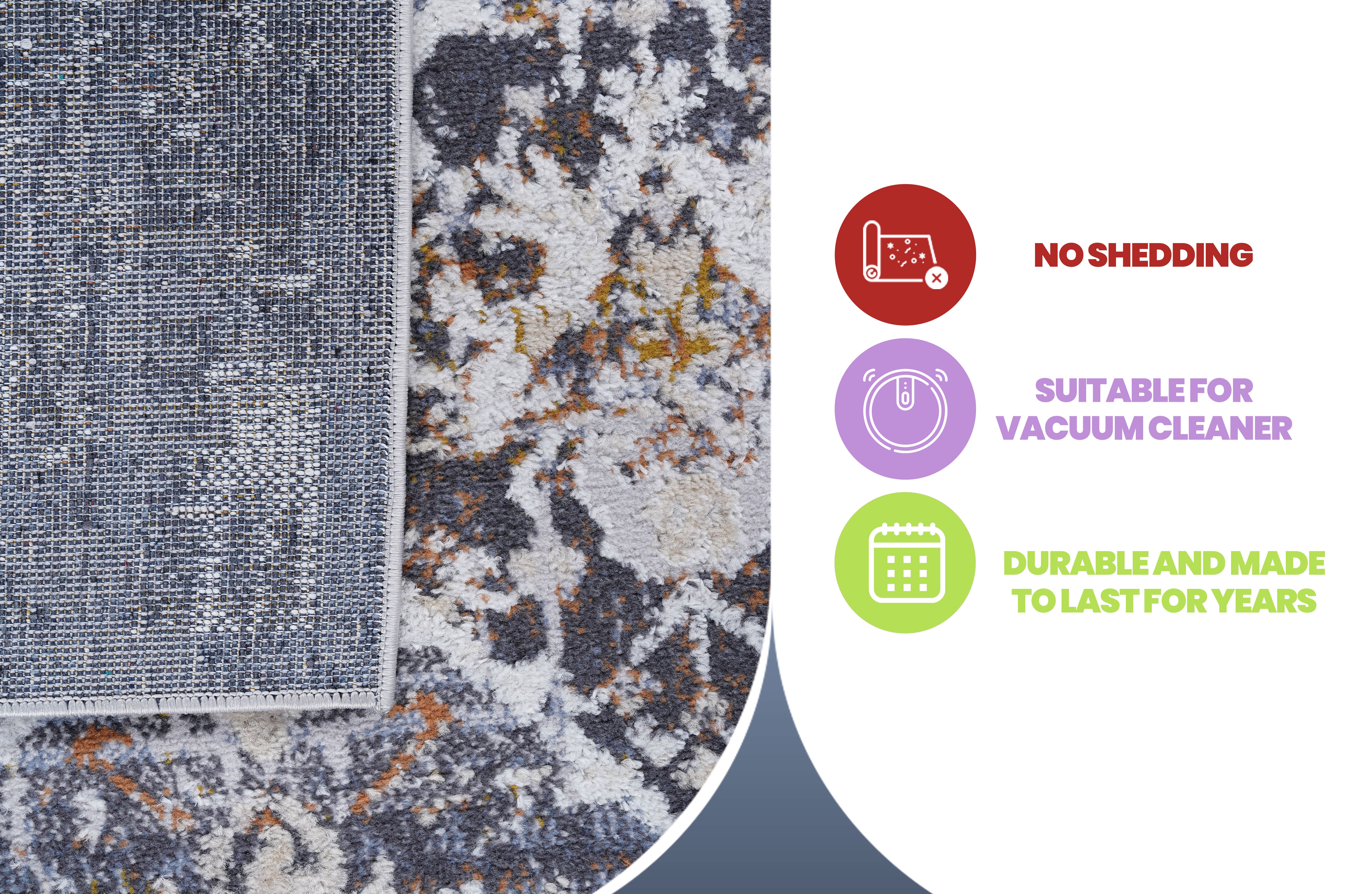 PAYAS Collection 6x9 Multi Traditional Area Rug - Stain Resistant, Non-Shedding Polyester for Living Room, Bedroom, Kid & Pet-Friendly, Medium Pile, Turkish Made