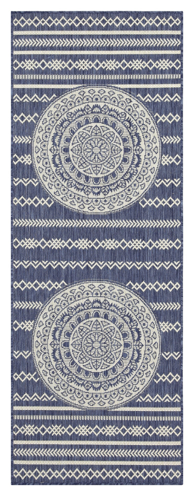 Sunshine Collection Blue 5'3" x 7'3" Indoor/Outdoor Area Rug - Durable Polypropylene, Stain-Resistant, Easy Clean, Flatweave for Entryways &amp; Patios