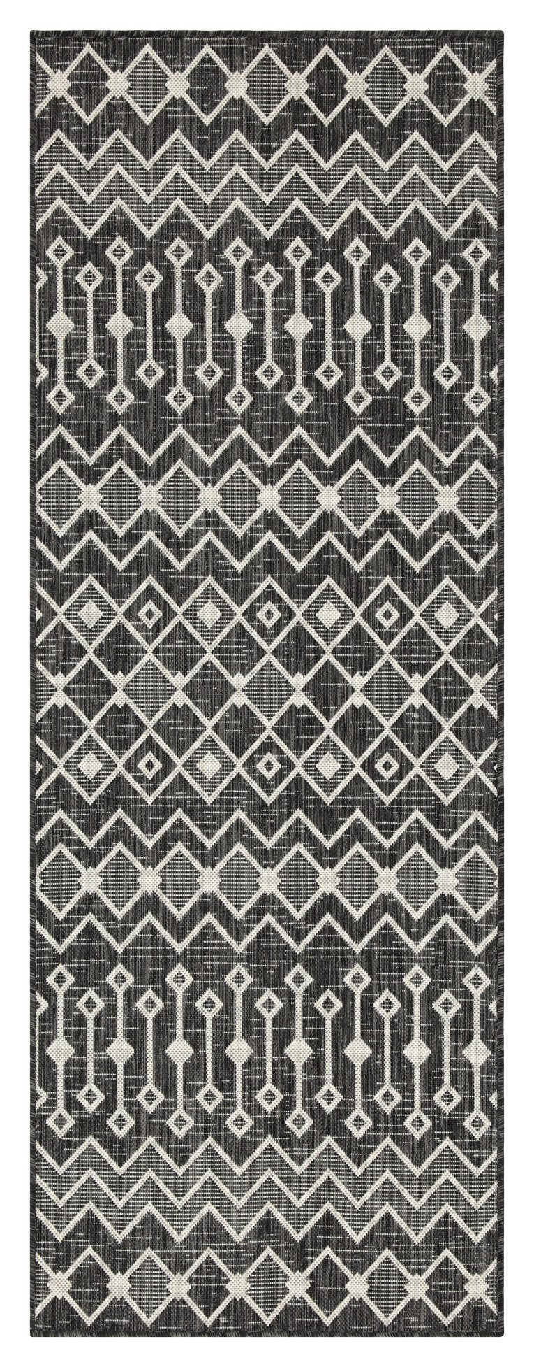 Sunshine GC_HAR2020 Anthracite 7'10" x 10'3" Indoor/Outdoor Area Rug - Durable Polypropylene, Stain Resistant, Flatweave, Easy Clean Patio Deck Decor