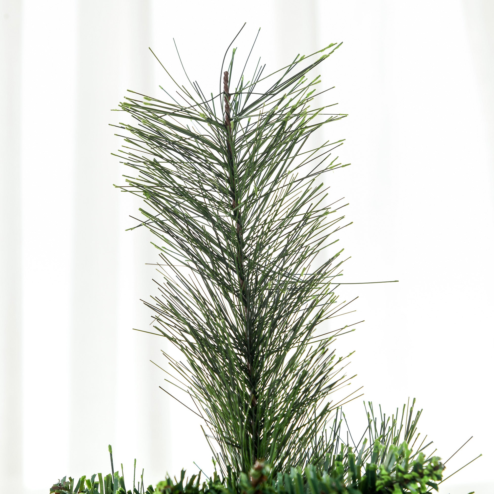 HOMCOM 9ft Slim Pencil Artificial Christmas Tree | 1298 Realistic Pine Needles | Auto-Open Design | Flame Retardant Green Plastic | Sturdy Steel Base | Holiday Home Decor
