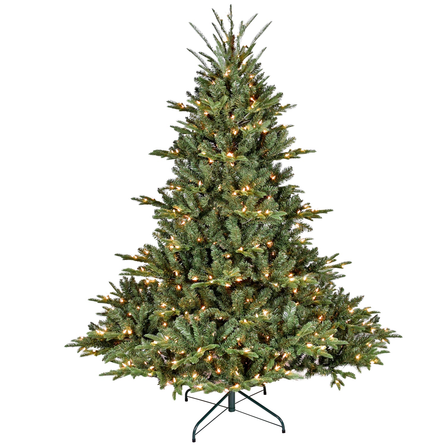 8FT Full Shape Christmas Tree: 2673 Tips, 900 UL Warm White Lights, Hinged PE/PVC Mixed Branches, Wide Base, Stable Metal Stand for Spacious Living Rooms &amp; Holiday Decor