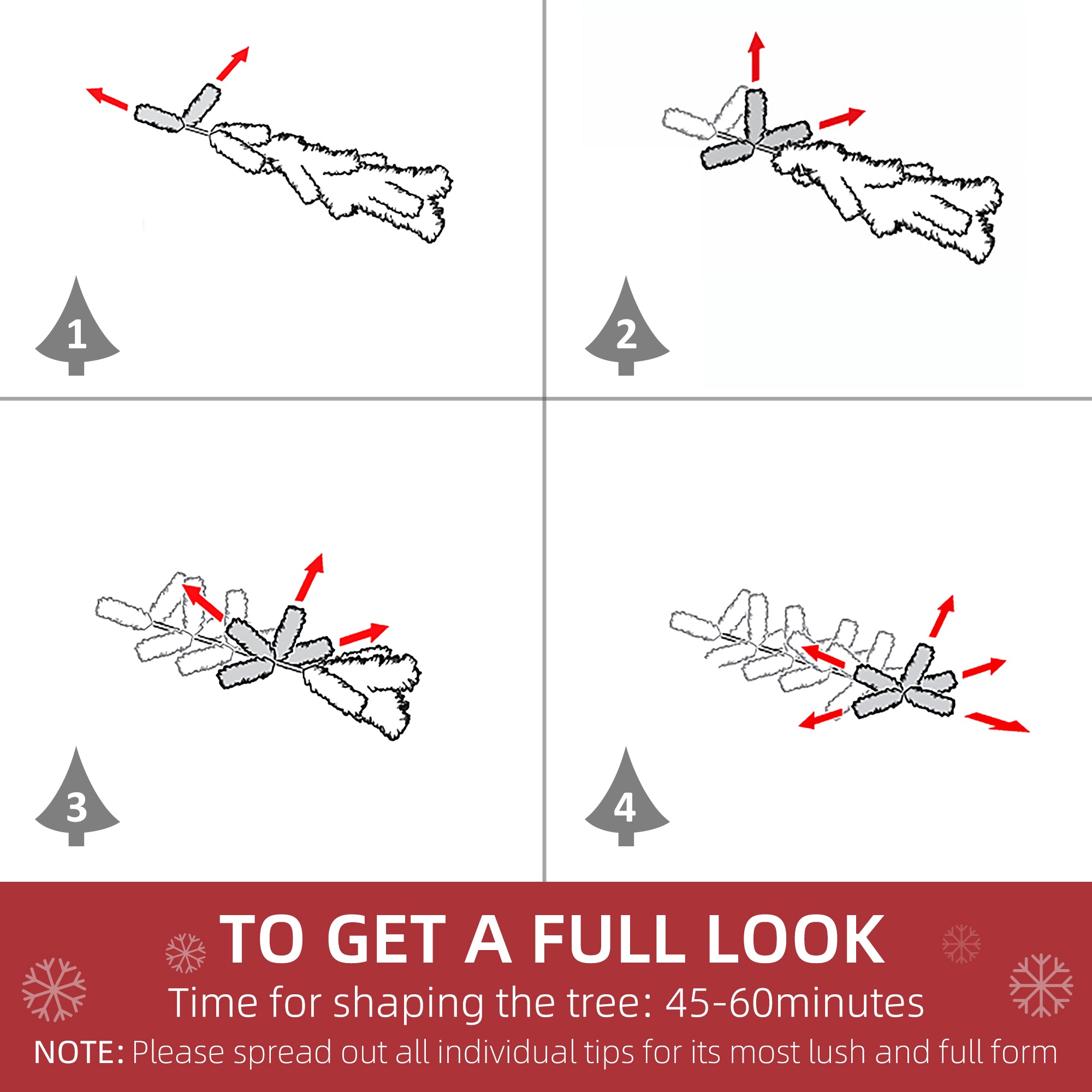 HOMCOM 9ft Snow Flocked Pine Artificial Christmas Tree - Realistic Unlit Green Fir with 1159 Tips, Auto-Open Design for Easy Assembly &amp; Storage, Flame-Retardant Plastic, Home Decor