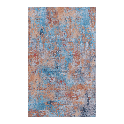 MAVAL 8x10 Washable Area Rug - Soft Chenille Polyester Boho Design, Stain-Resistant, Non-Slip, Low Pile for Living Room, Bedroom, Kitchen, Hallway, Playroom - Multi Color