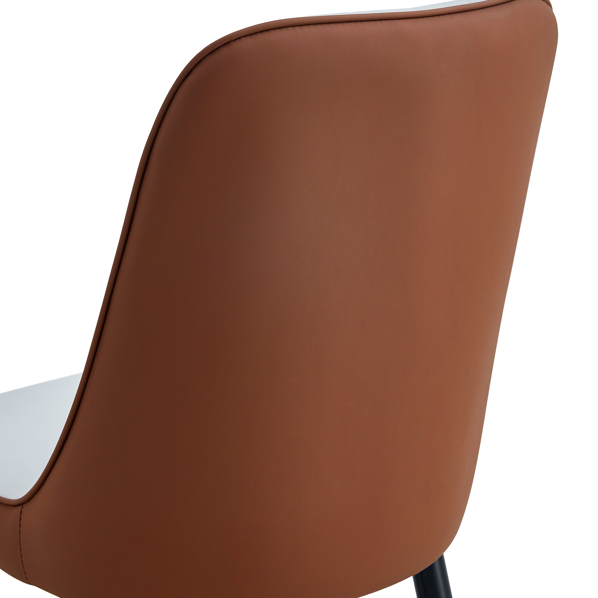 Modern Extendable Round Wood MDF Dining Table Set with 4 PU Cushioned Armless Chairs, Wood Brown, Seats 4, Perfect for Kitchen &amp; Dining Room Gatherings