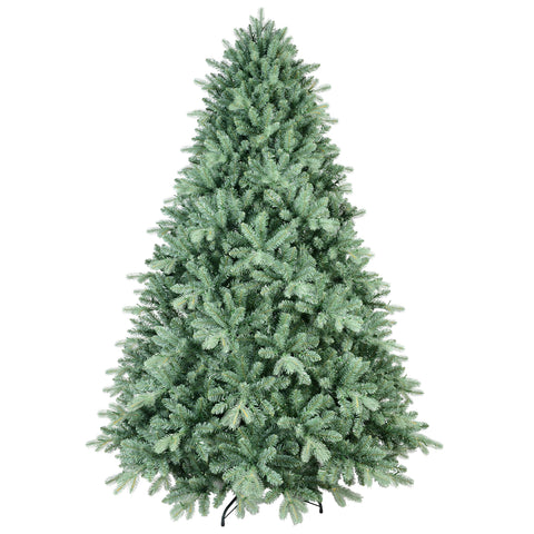 9FT Blue-Green Tint Christmas Tree: 4368 PE+PVC Tips, Full-Bodied with Hinged Branches, Easy Assembly, Stable Metal Stand, Stunning Holiday Decor for Living Room &amp; Home