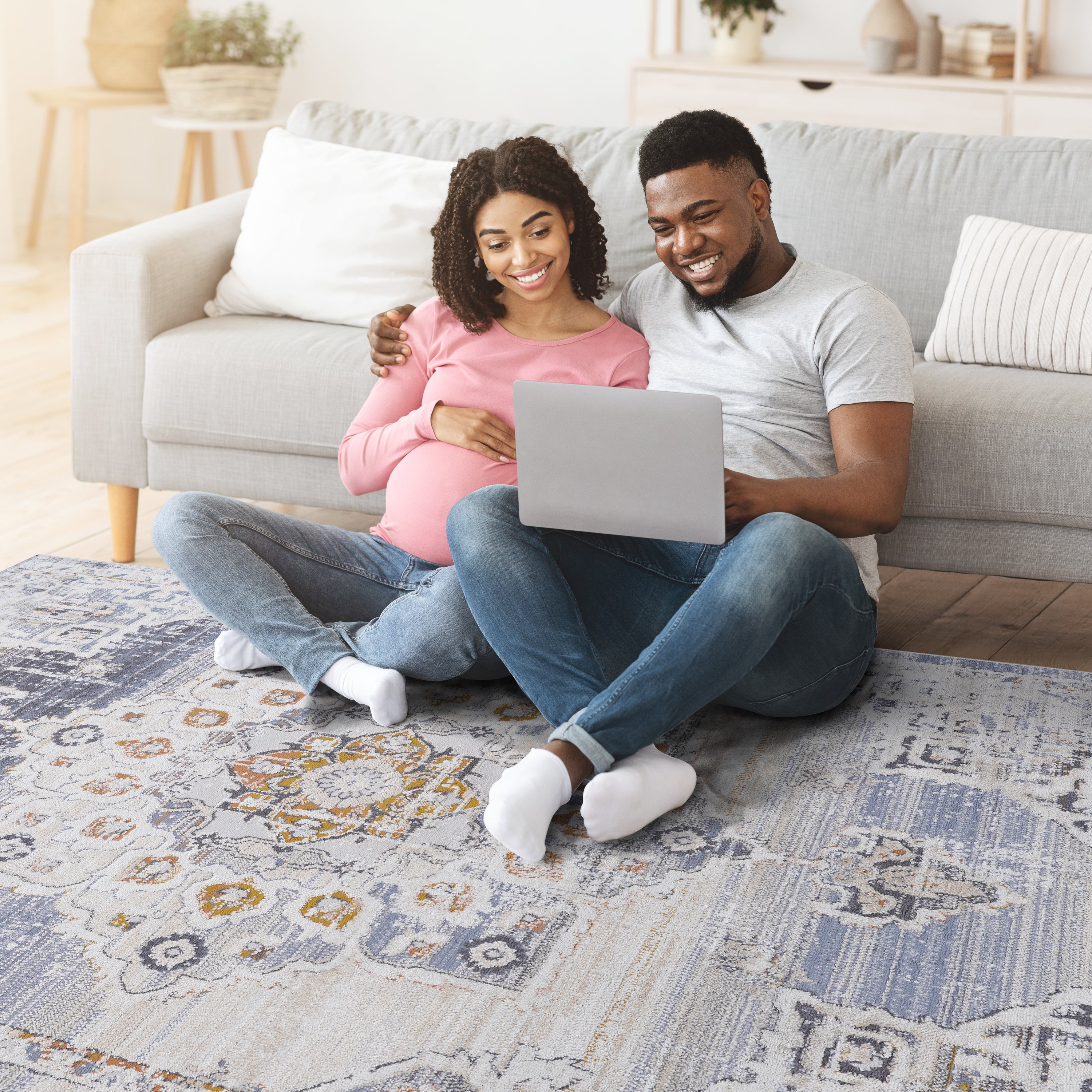 PAYAS Collection 2'x8' Cream & Gold Medallion Runner Rug - Stain-Resistant Polyester, Medium Pile, Latex-Free Cotton Backing, Durable for Entryway, Hallway, Living Room