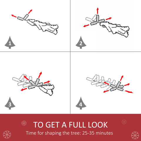 HOMCOM 6ft Snow-Dusted Fir Christmas Tree | Realistic PVC Branches, 800 Tips, 61 Pine Cones | Full, Flocked Holiday Decor for Home, Living Room, Indoor Use | Easy Setup &amp; Storage