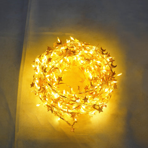 6 Ft Artificial Christmas Tree with LED Star & Moon Lights, 612 Realistic PE Tips, Hinged Green Pine, Sturdy Metal Stand for Indoor Holiday Decor