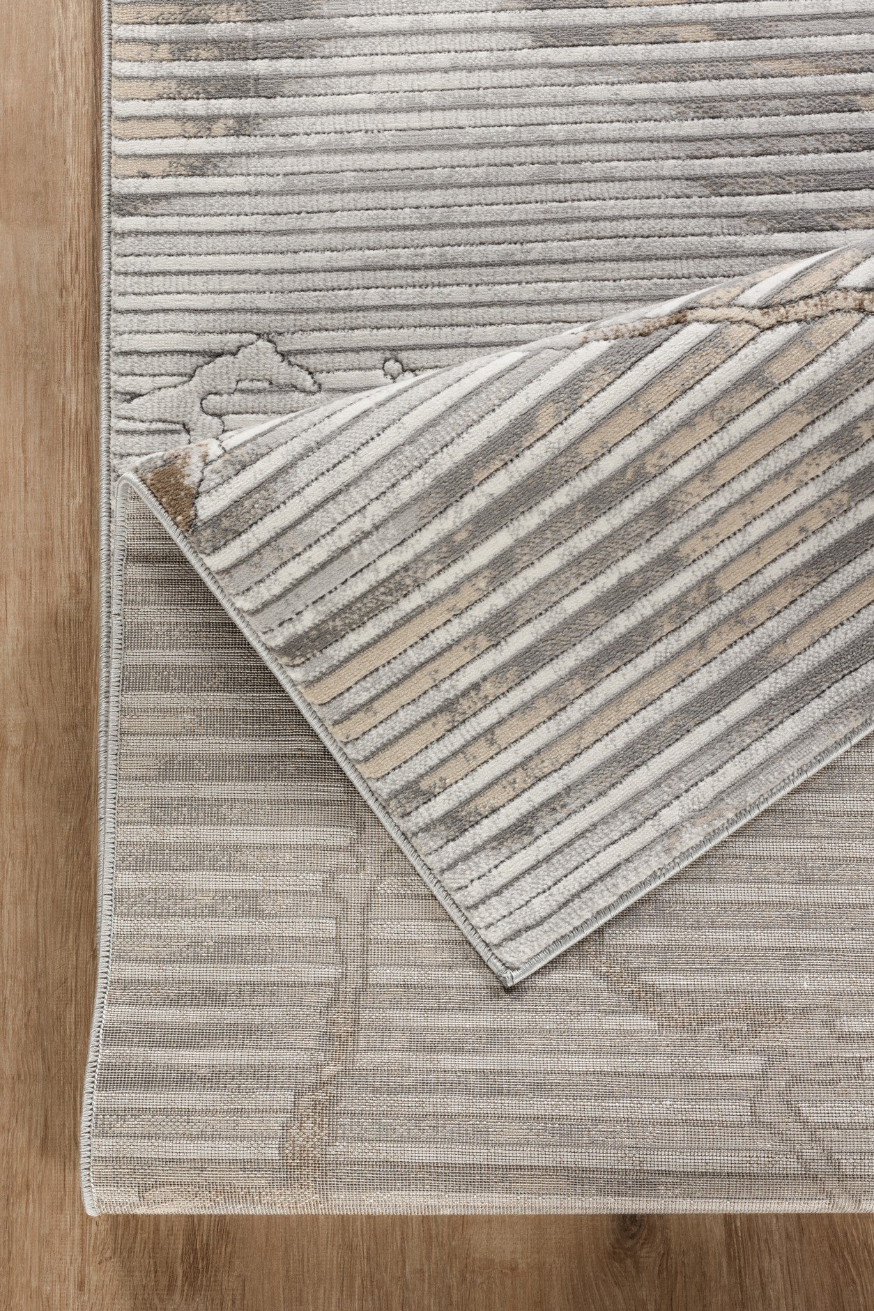 Geometrix GC_DIM1005 7'10"x10'6" Ivory & Grey Polyester Area Rug - Modern Abstract Design, Low Pile, Durable Jute Backing for Living Room, Bedroom, Entryway