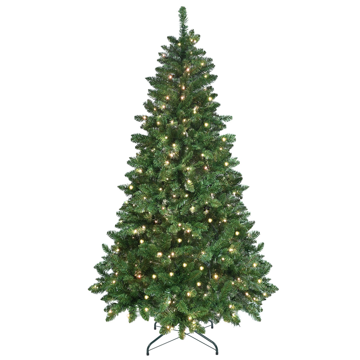 7ft Green Christmas Tree: WiFi Smart App RGB LED Lights (400 LEDs, 38 Functions, Music Sync) | 1063 PVC Tips, Hinged, Metal Stand | Realistic Holiday Decor for Festive Indoor Spaces