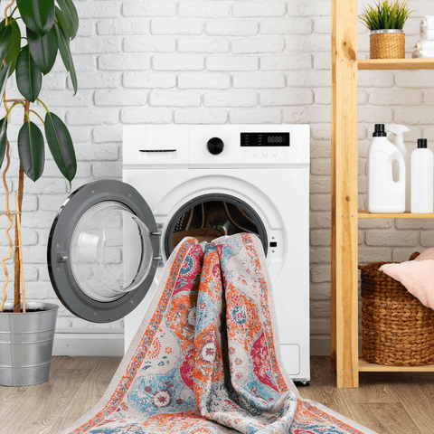 MAVAL Cream Washable Runner Rug 2'6" x 10' - Soft Chenille, Non-Slip, Stain-Resistant for Hallway, Kitchen, Living Room, Bedroom - Easy Care, Low Pile, Turkish Made