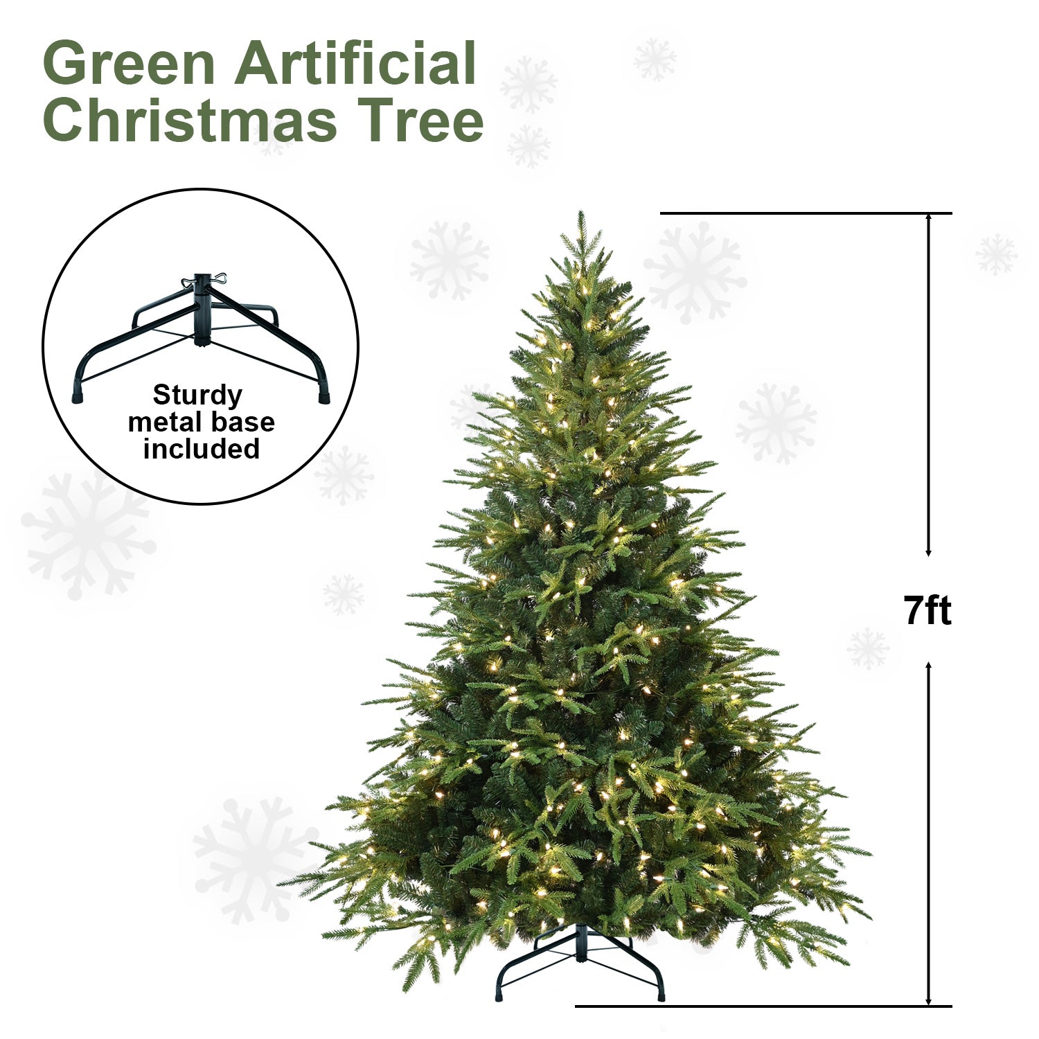 4ft Pre-Lit Artificial Christmas Tree: 150 Warm White Incandescent Lights, 856 Lush PE+PVC Tips, Memory Wire Branches, Foldable Metal Stand for Apartments &amp; Offices - Green Holiday Decor