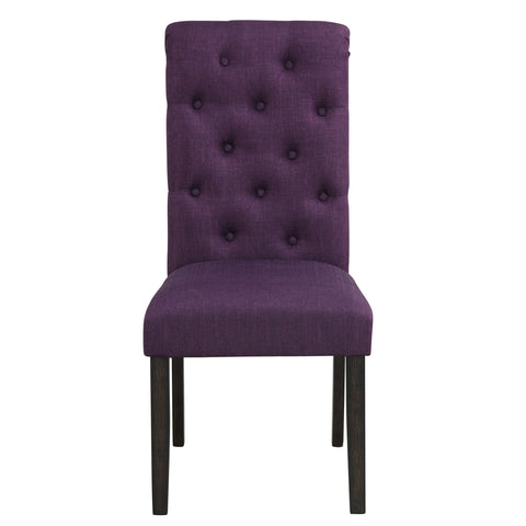 Leviton Urban Style 5-Piece Rectangular Dining Set: Solid Wood Dark Wash Table &amp; 4 Purple Chairs, Seats 4, Dining Room Furniture, 65" W